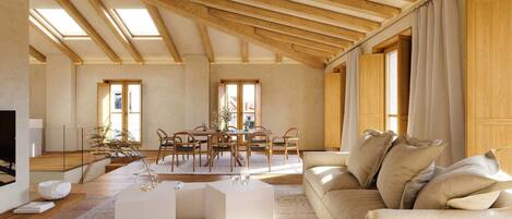 Grand Penthouse | Living area | 43-inch Smart TV with cable channels, TV