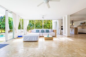 Exclusive Villa | Living room | 32-inch flat-screen TV with satellite channels, TV