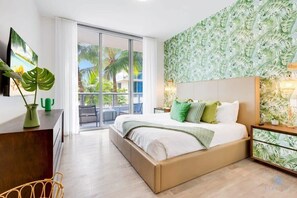 2 bedrooms, desk, iron/ironing board, travel crib