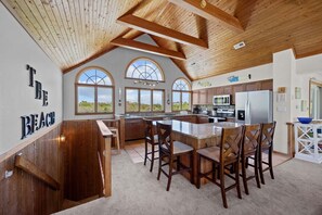 Fridge, microwave, oven, stovetop - OCEANSIDE:  Private Pool, beautiful home on full acre lot! (Corolla)