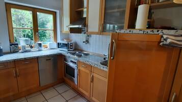 Fridge, microwave, stovetop, dishwasher