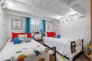 2 bedrooms, iron/ironing board, travel crib, WiFi