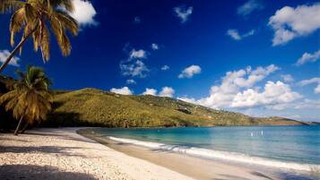 Enjoy a tranquil beachside retreat with access to the ocean and a lush hillside backdrop.