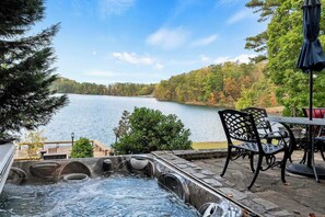 Outdoor dining - The Hangout at Lake Keowee with Hot Tub & Dock! (Six Mile)