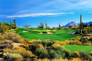 Enjoy a round of golf amidst desert landscapes and majestic mountain views.