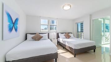 2 slaapkamers, een bureau, een strijkplank/strijkijzer, gratis wifi