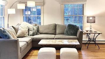 Smart TV, fireplace, table tennis, books