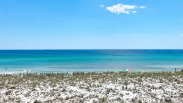 On the beach, beach towels