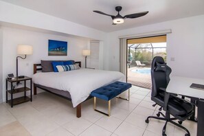 3 bedrooms, desk, iron/ironing board, cots/infant beds