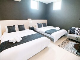 Double Room with 2 Double Beds, Non Smoking (201)(SofaBed is available on advance request) | Desk, iron/ironing board, free WiFi, bed sheets