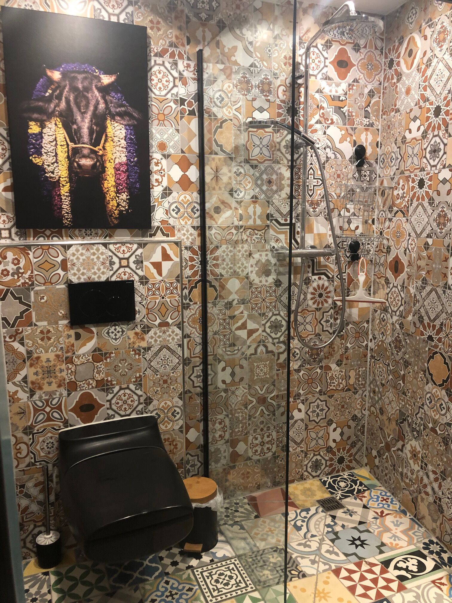 Dusche, Handtücher, Seife, Toilettenpapier