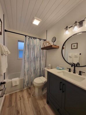 Combined shower/bathtub, hair dryer, towels, soap - Hidden Gem! Treasure Island Waterfront 2/2 with a pool and dock! (Treasure Island)