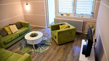 Apartemen, 1 Tempat Tidur King | Ruang keluarga