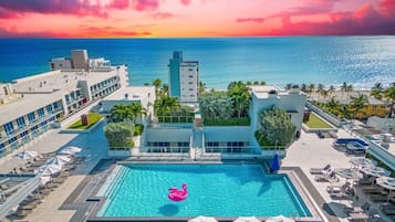 An infinity pool, a rooftop pool