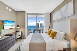 2 bedrooms, desk, iron/ironing board, travel crib