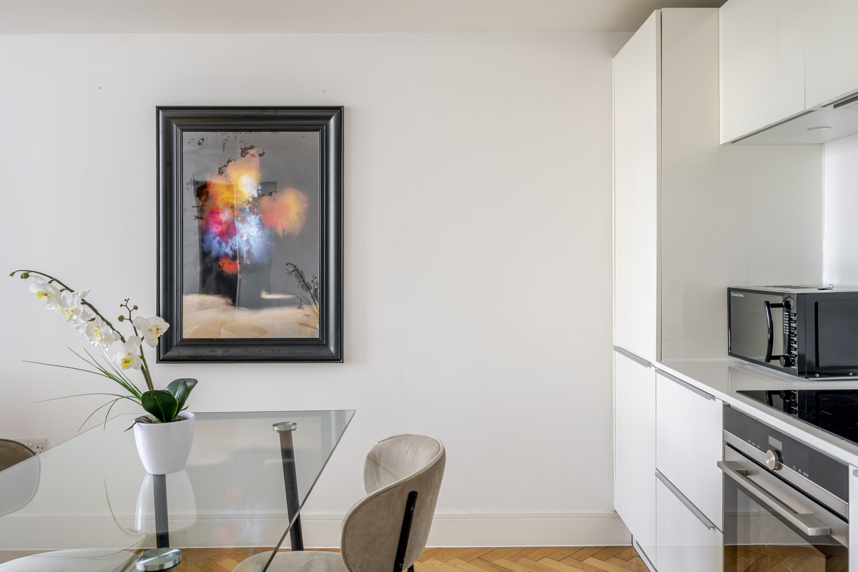 A fully equipped modern kitchen with everything you need to cook, dine, and feel right at home during your stay.