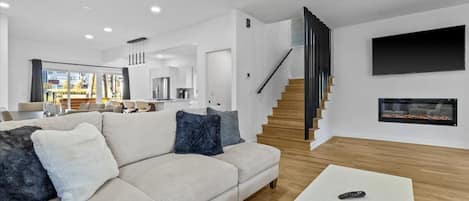 Smart TV, fireplace, printers