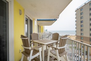 Outdoor dining - Adagio 505 with Heated INDOOR POOL, sleeping 8 & Ocean View! (Ocean City)