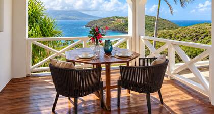 Private Caribbean Cottage with Ocean & Nevis Views near Cockleshell Beach