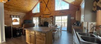 Log Cabin style lake house on Sea Lion Lake