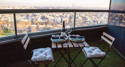 DREAM VIEW OF PARIS 10min from the center 135m2 with Terrace Edge of the canal