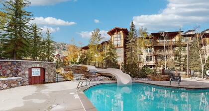 True ski-in/ski-out at Solitude Resort Creekside with view of Apex lift