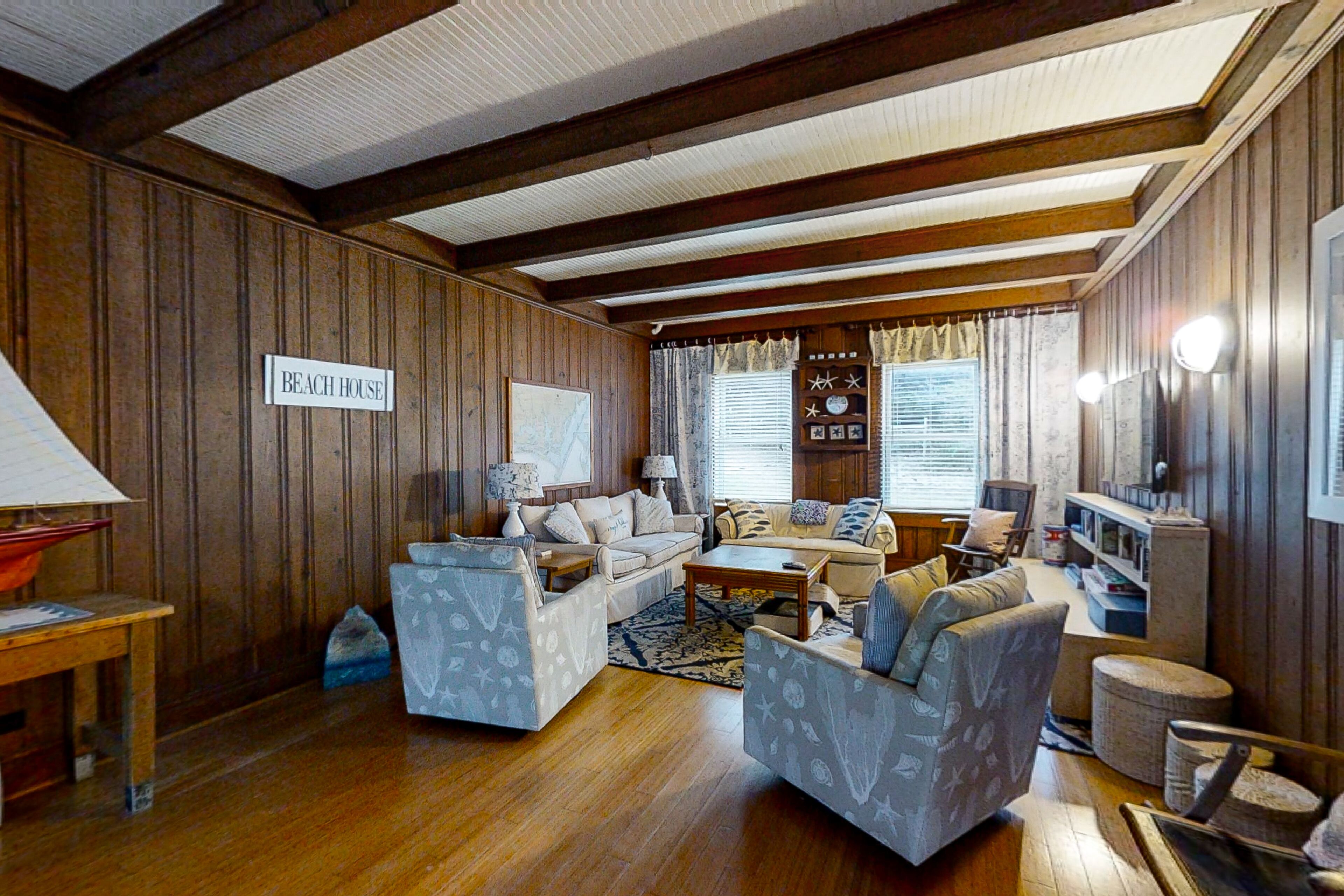 Spacious Third Row Beach Cottage w/2 Porches, Central A/C, Free High-Speed WiFi