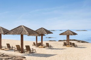 On the beach, white sand, scuba diving, snorkeling