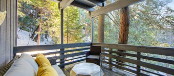 Colorful home with washer/dryer, AC & wood-burning fireplace in a lovely setting
