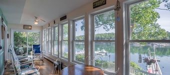 Oceanfront home with private deep water dock on Harmon Harbor, Georgetown, ME