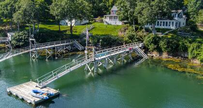 Oceanfront home with private deep water dock on Harmon Harbor, Georgetown, ME