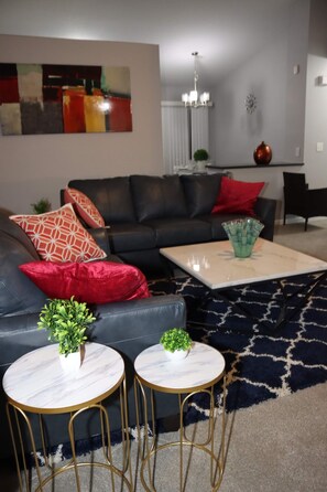Smart TV, fireplace - Cheerful, Newly  furnished 3 bdrm home with indoor fireplace. (Aurora)