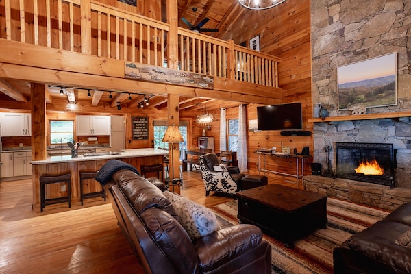 Wood Burning Fireplace + Smart TV