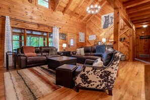 Télévision, cheminée, livres