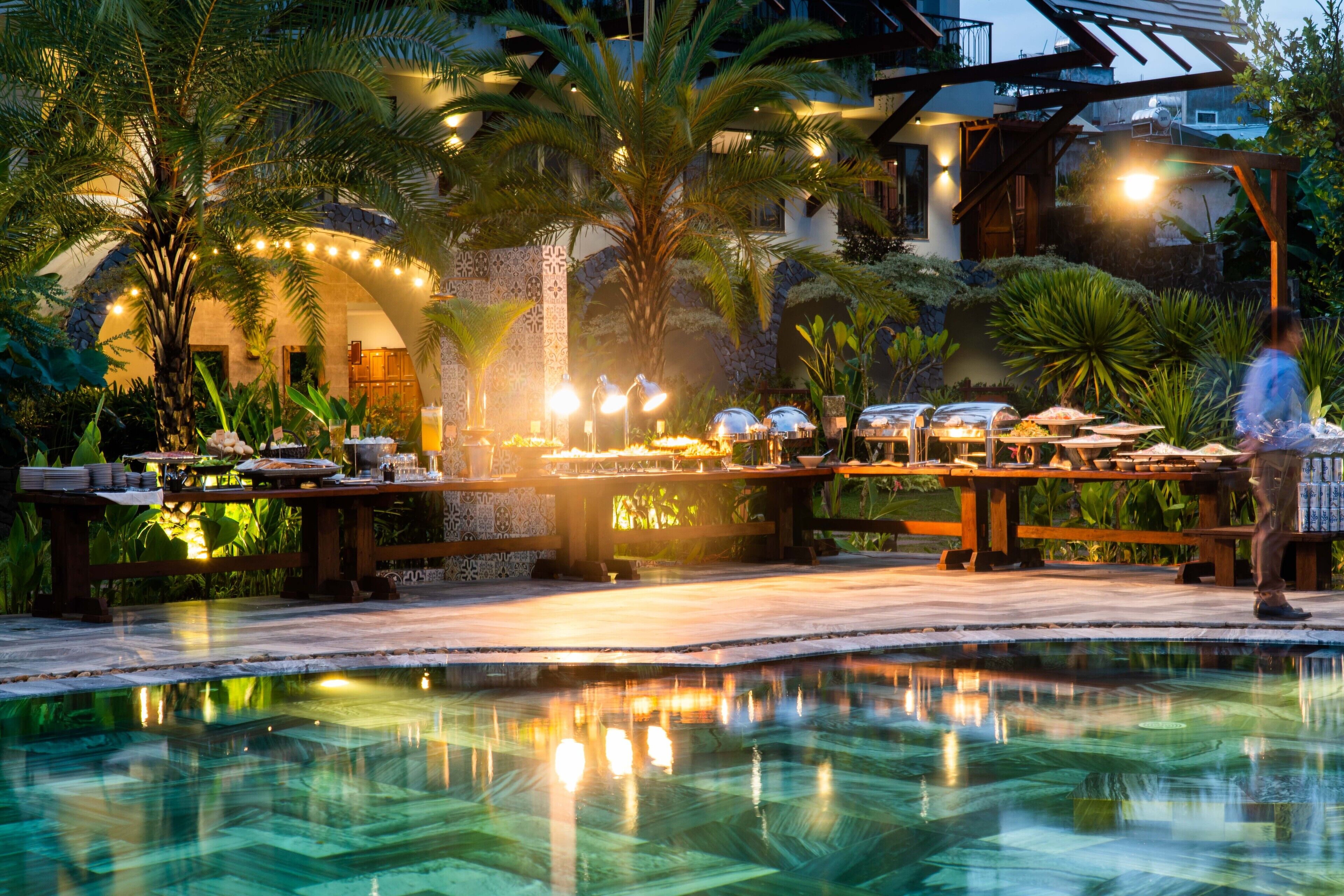 Outdoor banquet area