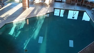 Indoor pool, open 8:00 AM to 10:00 PM, sun loungers