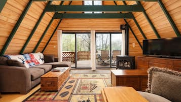 TV connectée, cheminée, jeux vidéo, livres