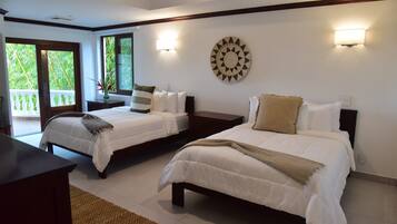 2 bedrooms, in-room safe, iron/ironing board, travel cot