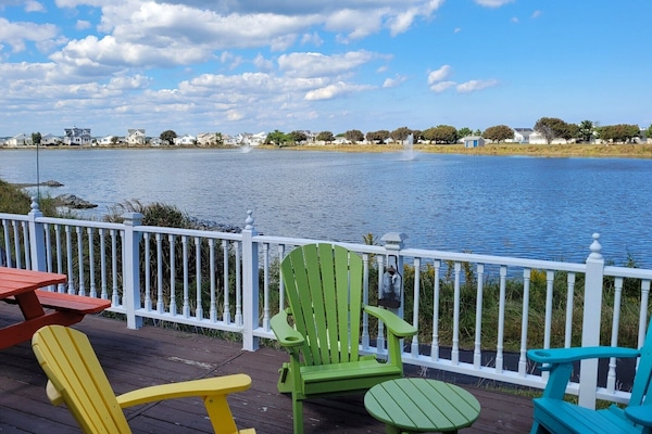 View from the Kitchen and living room. Back Deck