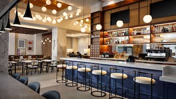 Serves breakfast and happy hour