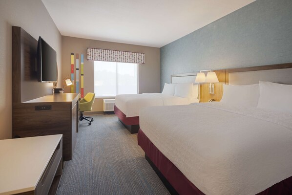 Room, 2 Queen Beds, Refrigerator & Microwave | In-room safe, desk, iron/ironing board, bed sheets