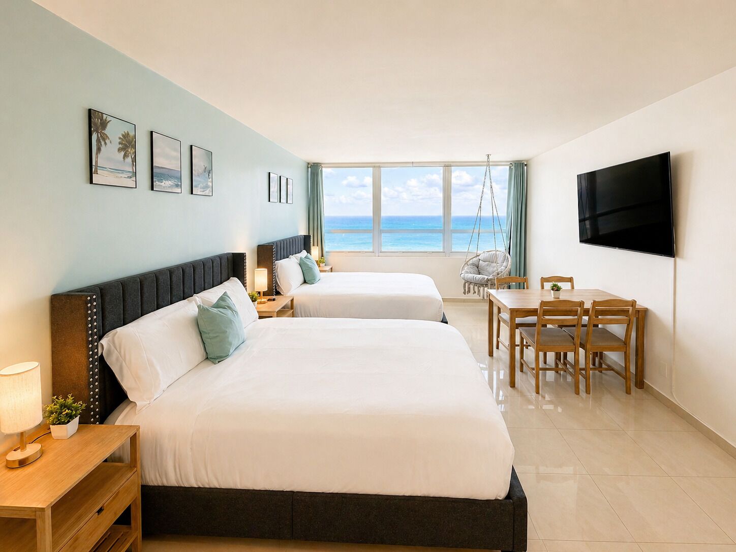 Studio, 2 Queen Beds, Ocean View | Individually decorated, individually furnished, laptop workspace