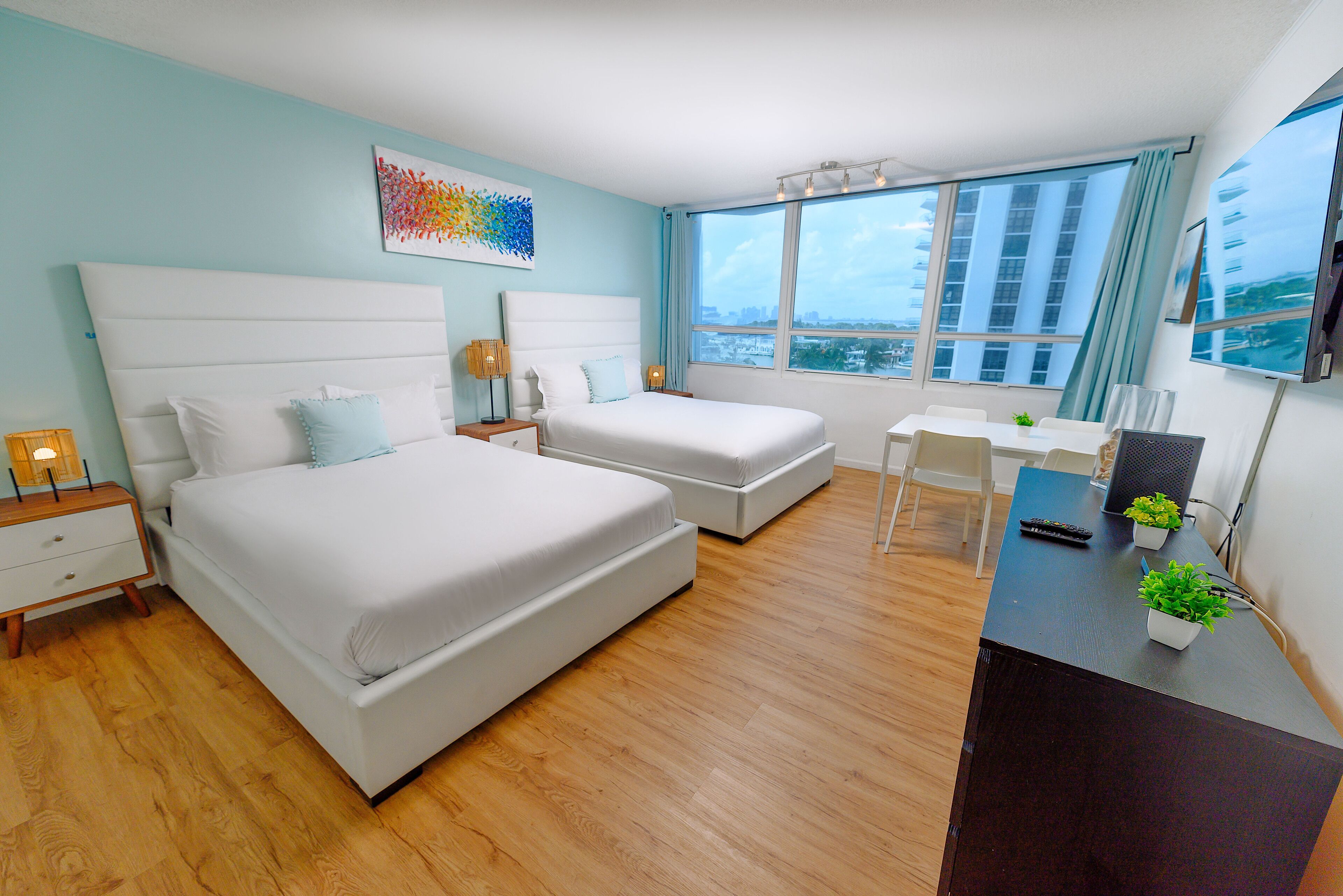 1 bedroom, individually furnished, desk, laptop workspace