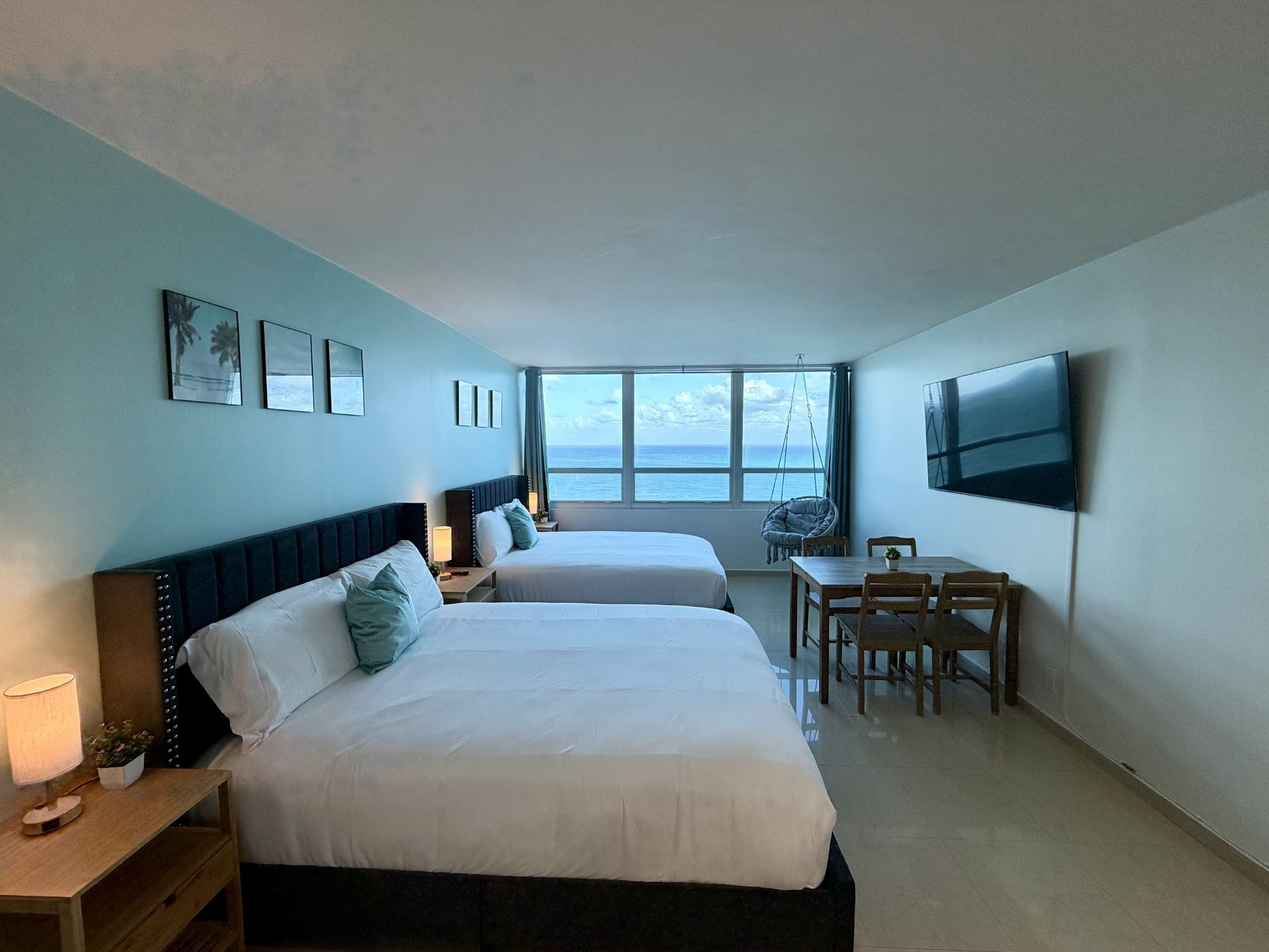 Estudio, 2 camas de matrimonio, vistas al mar | 1 dormitorio, mobiliario individual, escritorio
