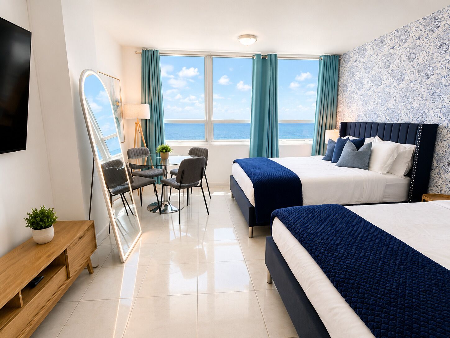 Studio, 2 Queen Beds, Air conditioning, Ocean View