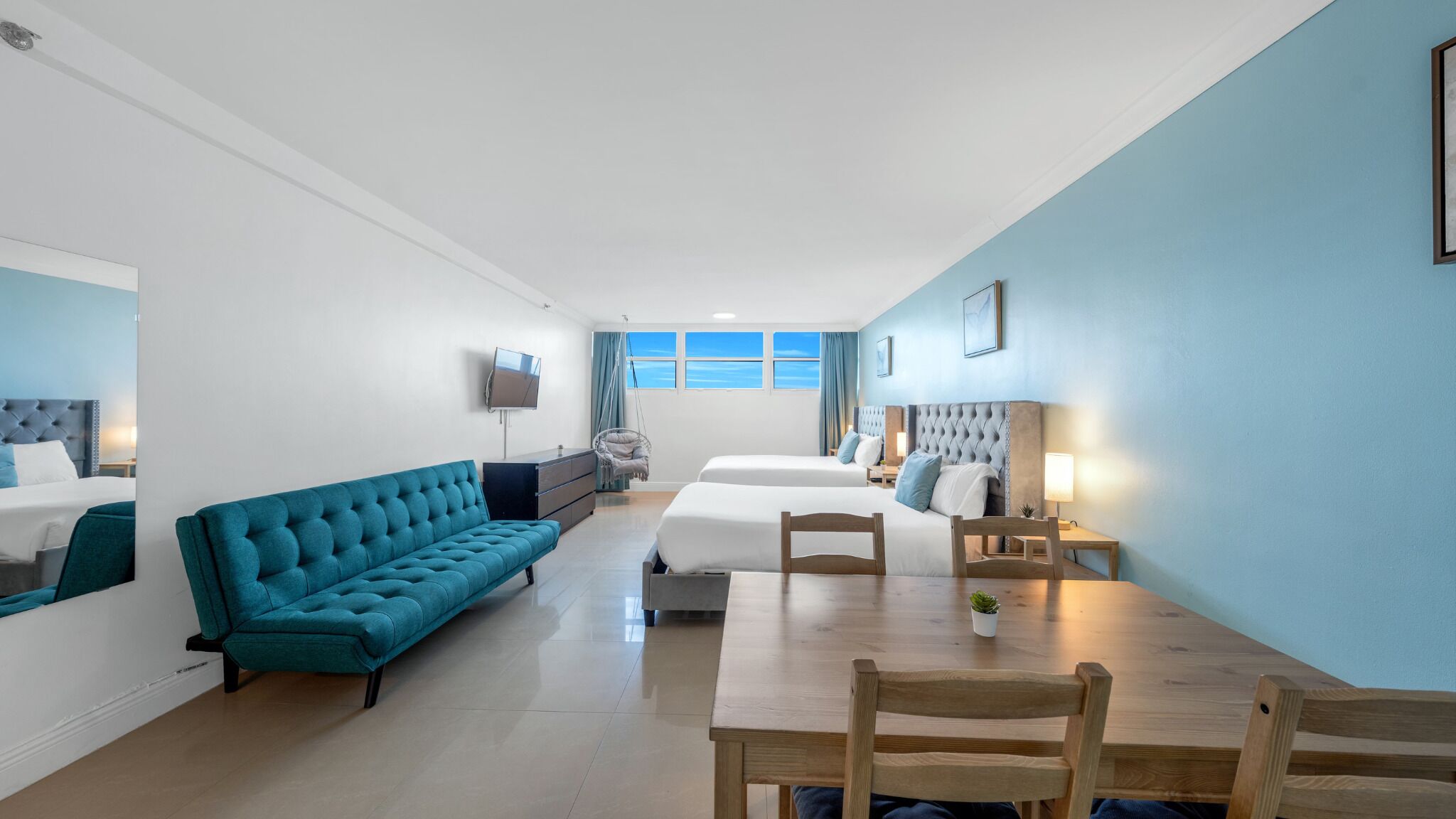 1 bedroom, individually furnished, desk, laptop workspace