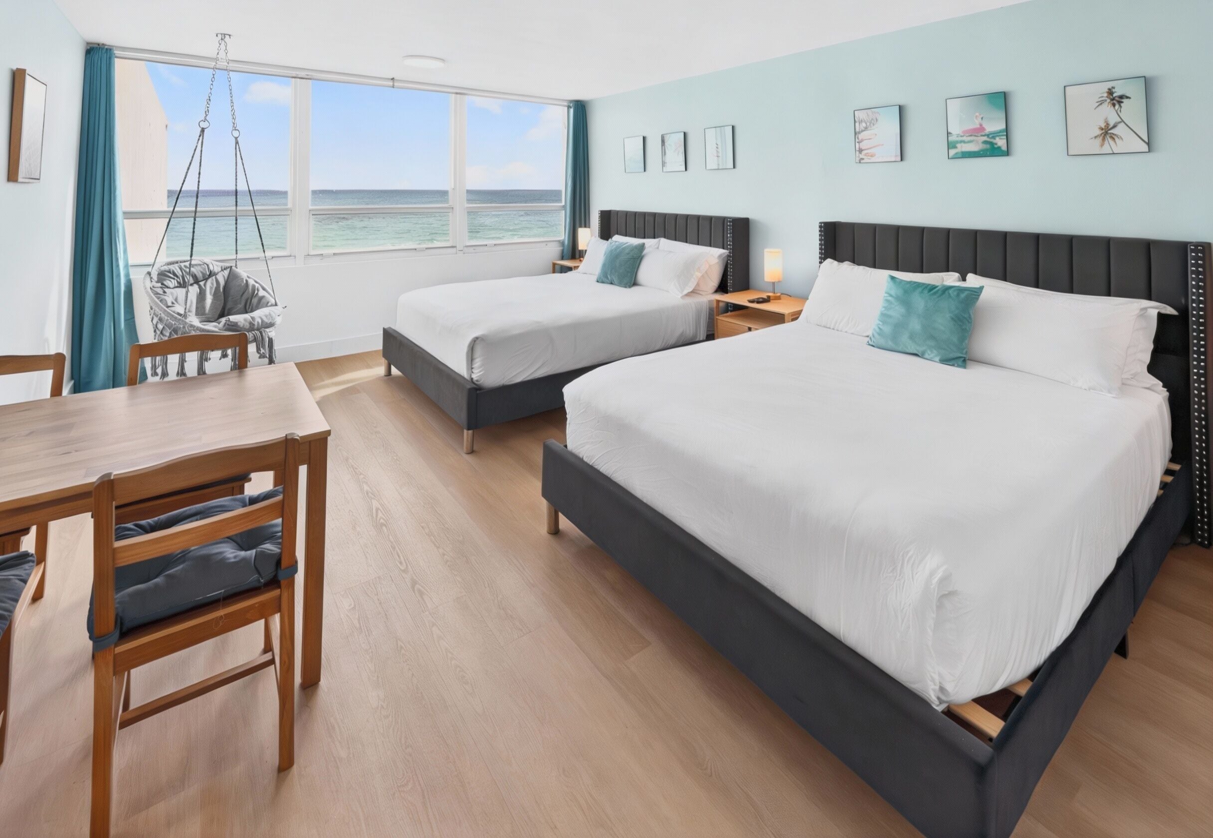 Estudio, 2 camas de matrimonio, vistas al mar | 1 dormitorio, mobiliario individual, escritorio