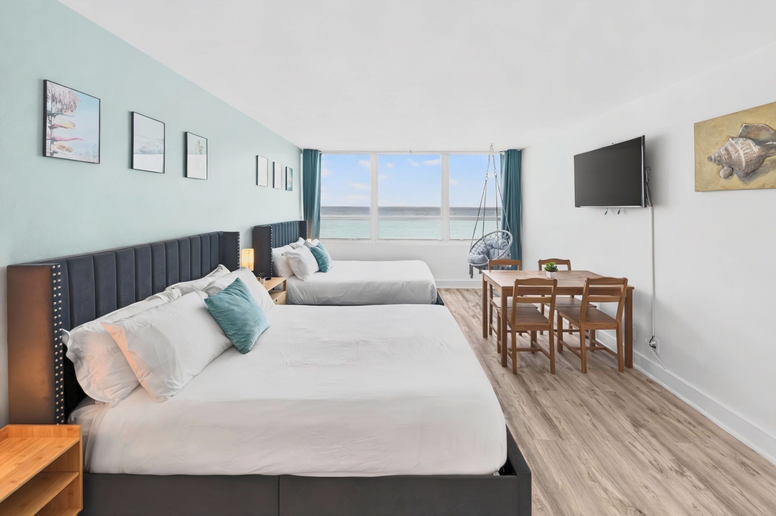 Estudio, 2 camas de matrimonio, vistas al mar | 1 dormitorio, mobiliario individual, escritorio