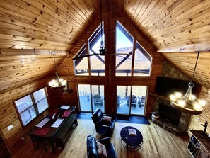 Smart TV, fireplace, DVD player