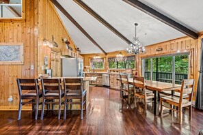 Dining - Beary Round Retreat - Views, 3 Master Suites, Minutes to Downtown, Large Deck! (Maggie Valley)